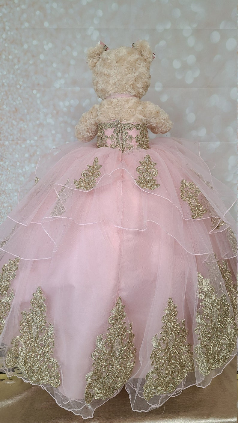 Personalized Quinceanera Teddy Bear Dress, Custom made Teddy Bear Dress, Includes Custom made Dress and Bear452