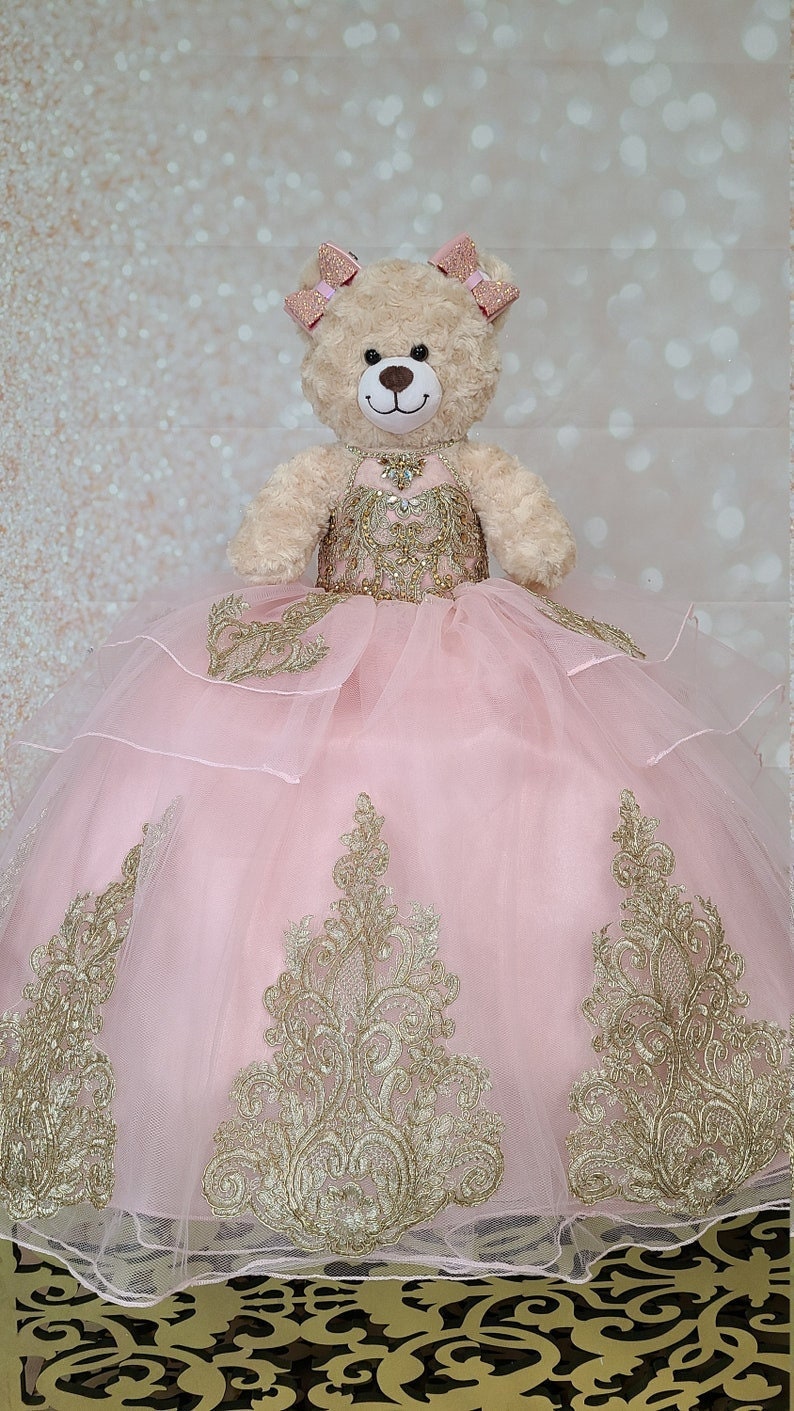 Personalized Quinceanera Teddy Bear Dress, Custom made Teddy Bear Dress, Includes Custom made Dress and Bear452