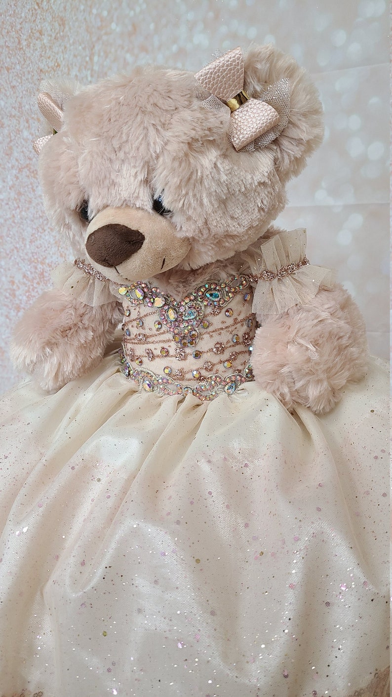 Personalized Quinceanera Teddy Bear Dress, Custom made Teddy Bear Dress, Includes Custom made Dress and Bear449