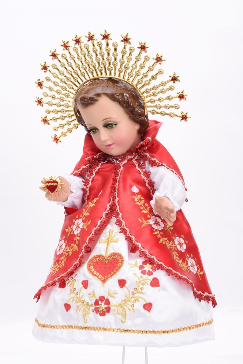 Trajecito de Sagrado Corazon de Jesus para Nino Dios con accesorios Incluidos/Baby Jesus Outfit/ Ropon de Nino Dios/Traje para Nino Dios120