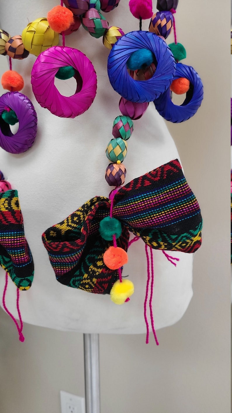 Woven Garland Ornaments-Christmas-Handmade-Palm Leaf-Boho-Fiesta Christmas Tree-Decor Christmas Mexican Christmas Ornaments156