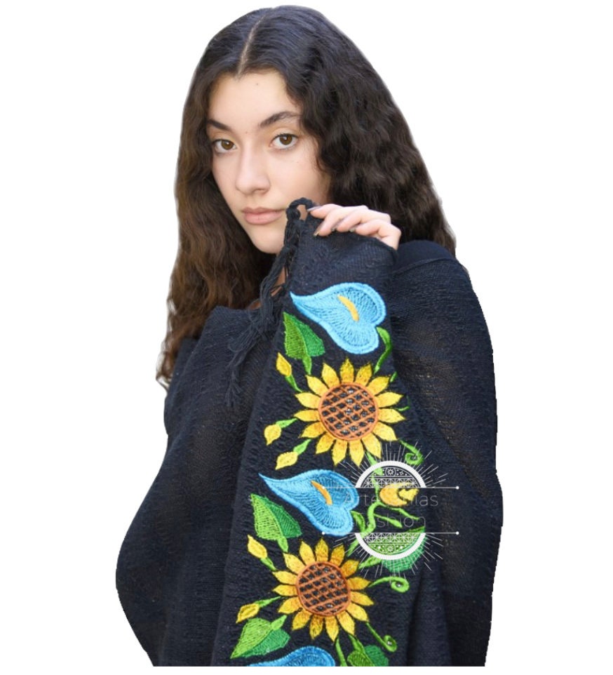 Reboso Shawl Rebozo Mexicano Mexican Wrap reboso de tela bordada fashion shawl, Floral Shawl Wrap embroidered196