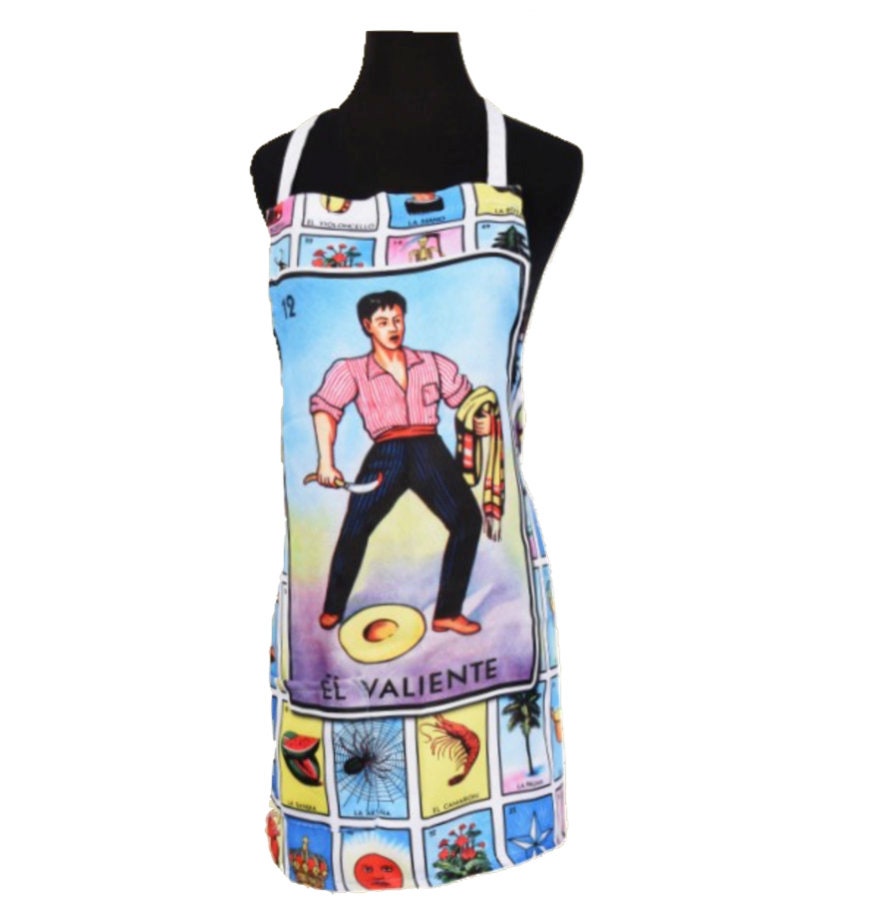 Mexican Loteria Apron, Mandil tradicional Mexicano, Traditional Apron Delantal,56