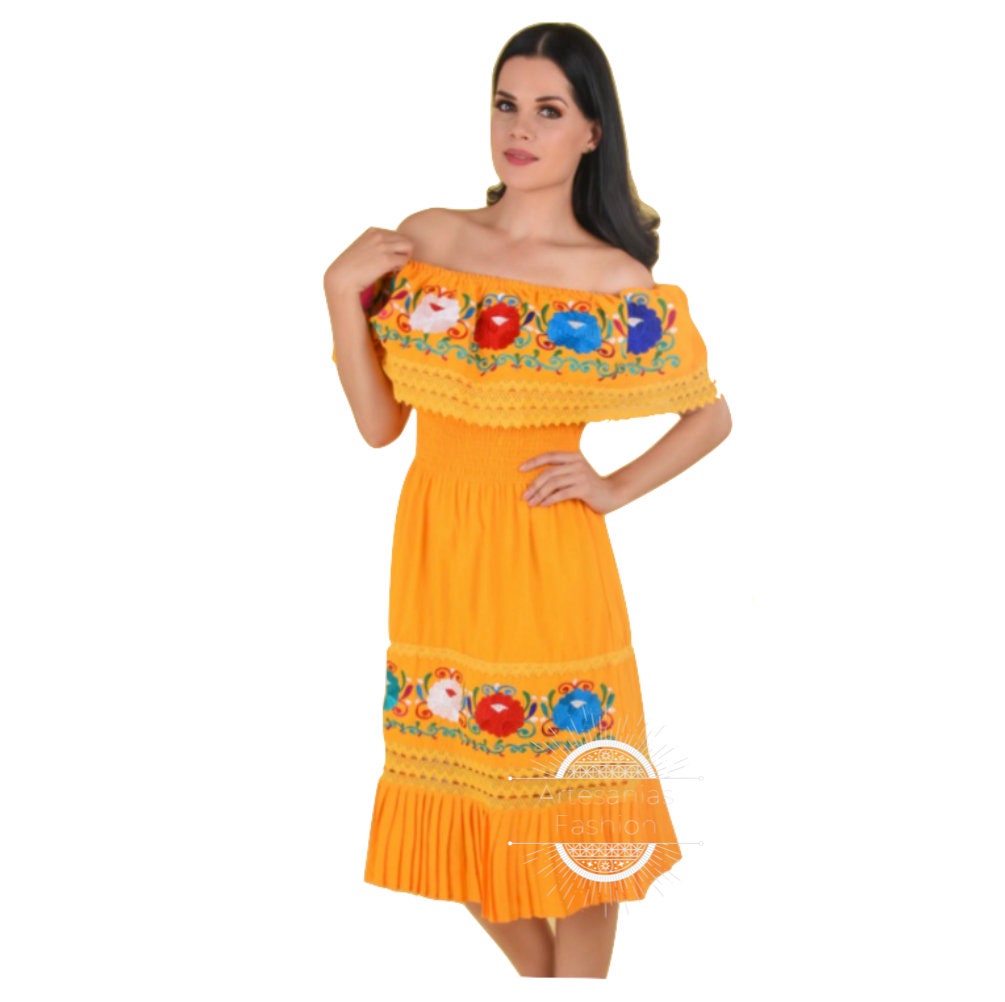 Vestido Mexican con Flores /Mexican Embroidery Dress with Flowers172