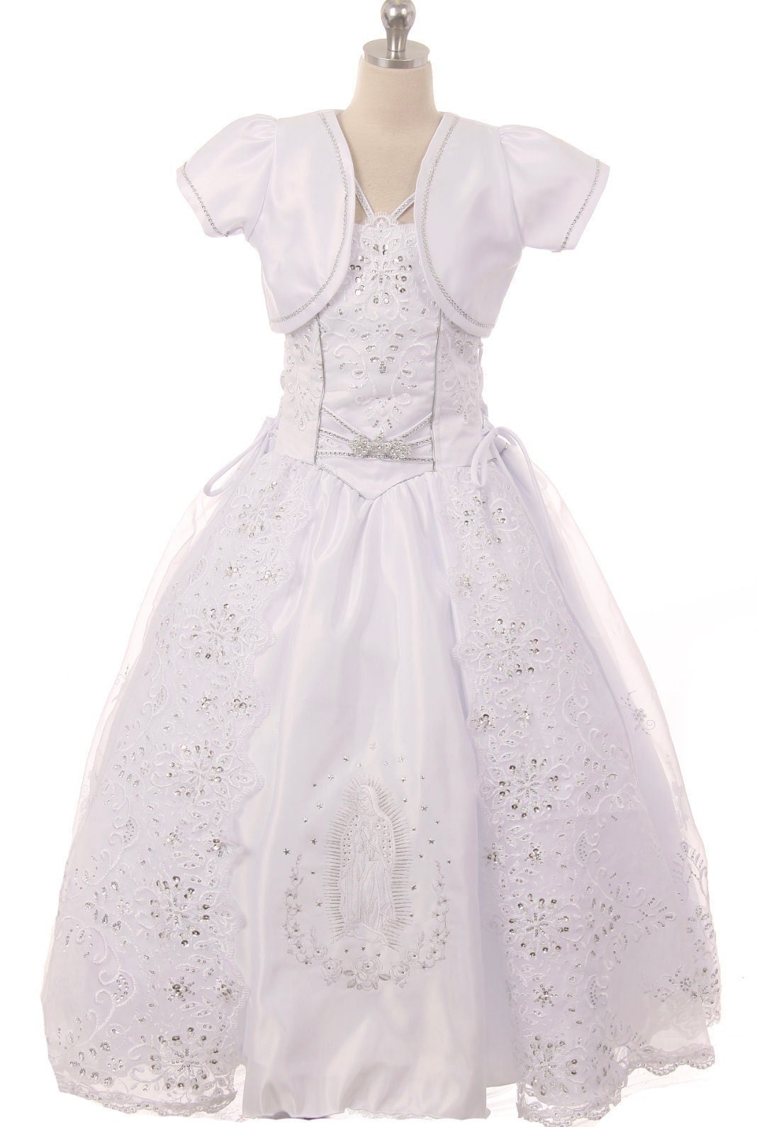 First Communion Dress/Vestido de Primera Communion/First Communion Dress with Lace White Flower Girl Communion Gown | Holy Communion Dress247