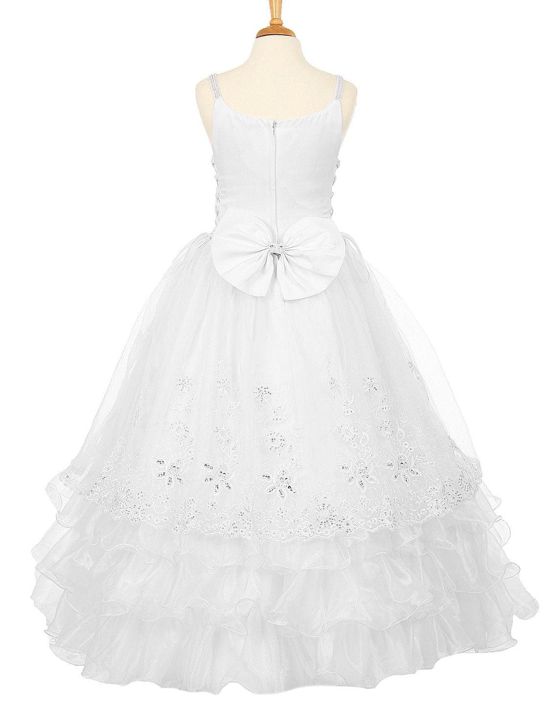 First Communion Dress/Vestido de Primera Communion/First Communion Dress with Lace White Flower Girl Communion Gown | Holy Communion Dress65