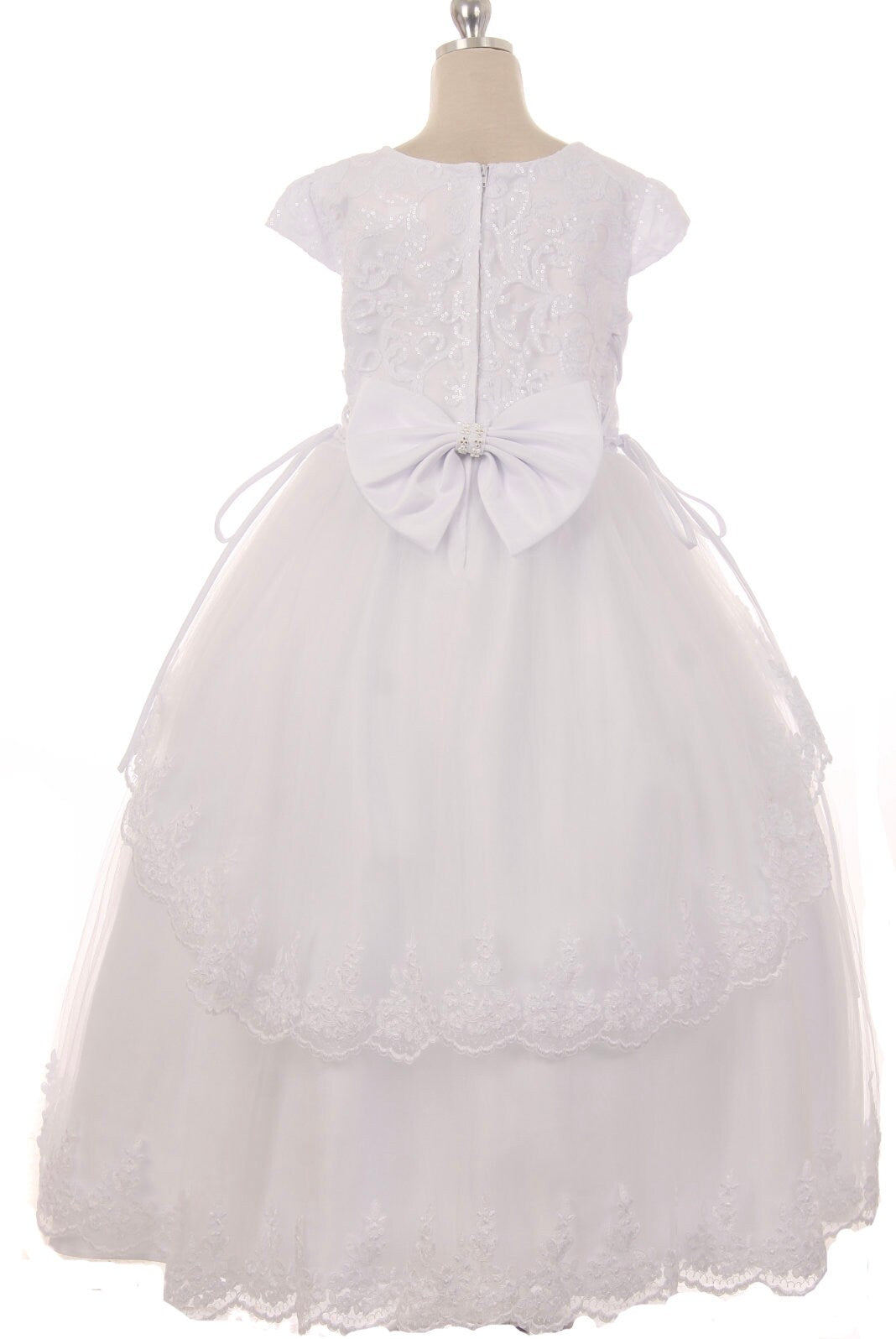 First Communion Dress/Vestido de Primera Communion/First Communion Dress with Lace White Flower Girl Communion Gown | Holy Communion Dress248