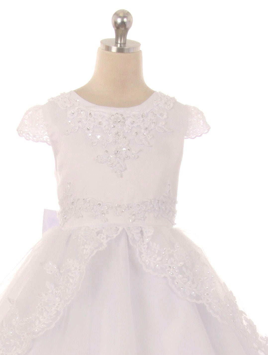 First Communion Dress/Vestido de Primera Communion/First Communion Dress with Lace White Flower Girl Communion Gown | Holy Communion Dress246