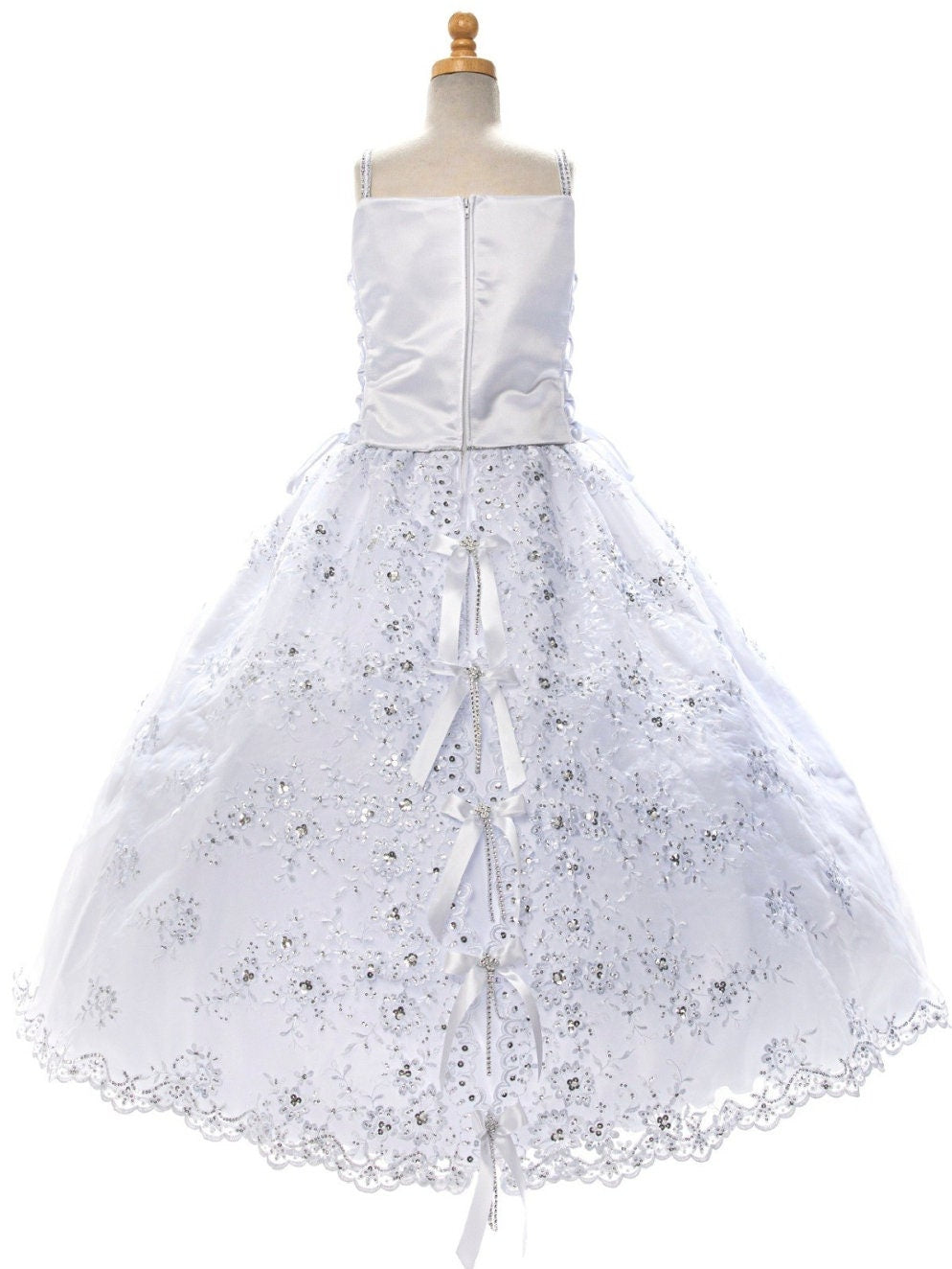 First Communion Dress/Vestido de Primera Communion/First Communion Dress with Lace White Flower Girl Communion Gown | Holy Communion Dress57