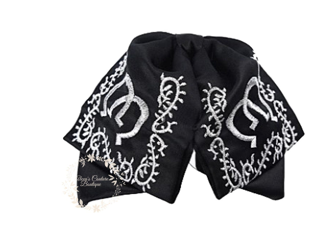 Kids Embroidered Charro Bow, Kids Mexican Bow, Charro, Bow Tie, Embroidery, Mariachi Accessories231