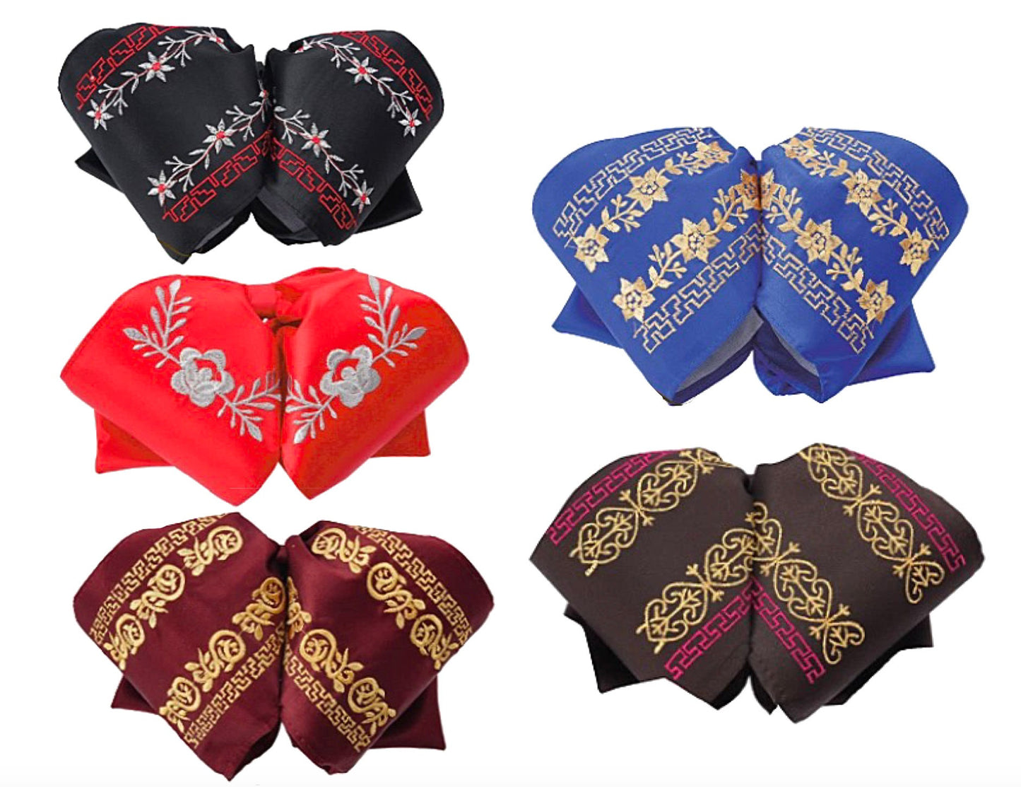 Embroidered Charro Bow for Adults, Mexican Bow for Adults, Charro, Bow Tie, Embroidery, Mariachi Accessories M4 228