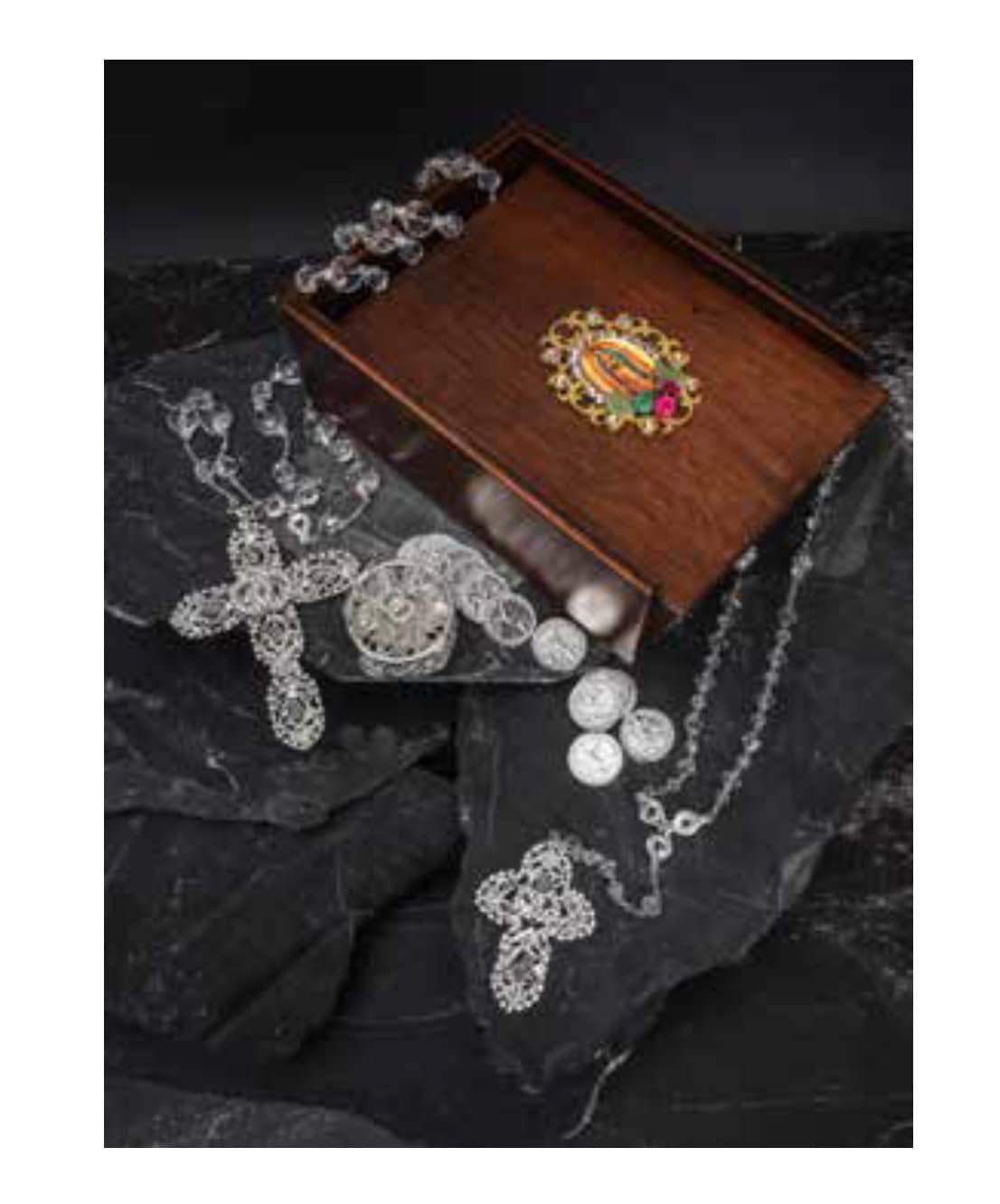 Set de Rosario, Arras y Lazo/Set of Rosary, Arras and Beautiful Wedding Lasso and Matching Rosary and Arras350