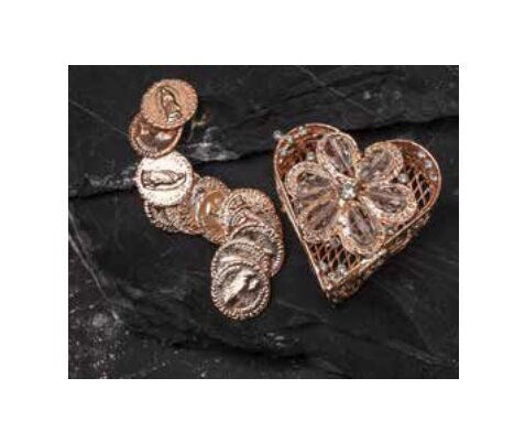 Heart Shape Ornate Ring/Arras Box, Ring and Arras Bearer Pillow, Ring Pillow, Rhinestone386