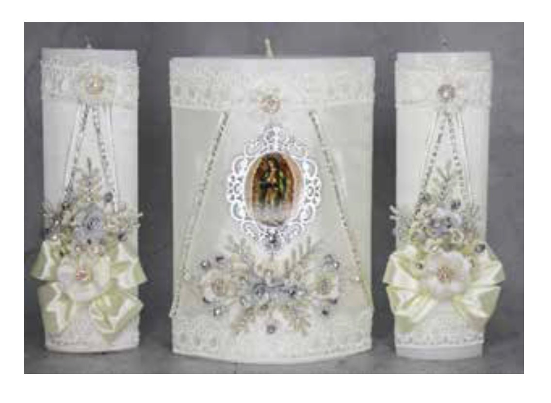 Wedding Unity Candle Set 3 piece Set, Vela para Boda de 3 Piezas370