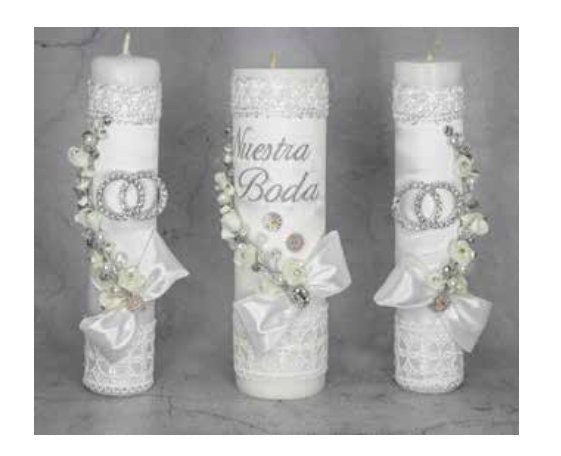 Wedding Unity Candle Set 3 piece Set, Vela para Boda de 3 Piezas67