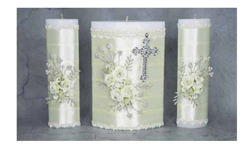 Wedding Unity Candle Set 3 piece Set, Vela para Boda de 3 Piezas70