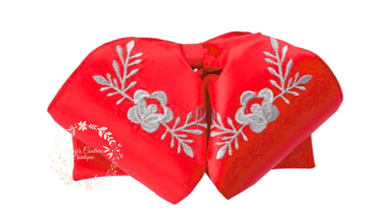 Embroidered Charro Bow for Adults, Mexican Bow for Adults, Charro, Bow Tie, Embroidery, Mariachi Accessories M4 228