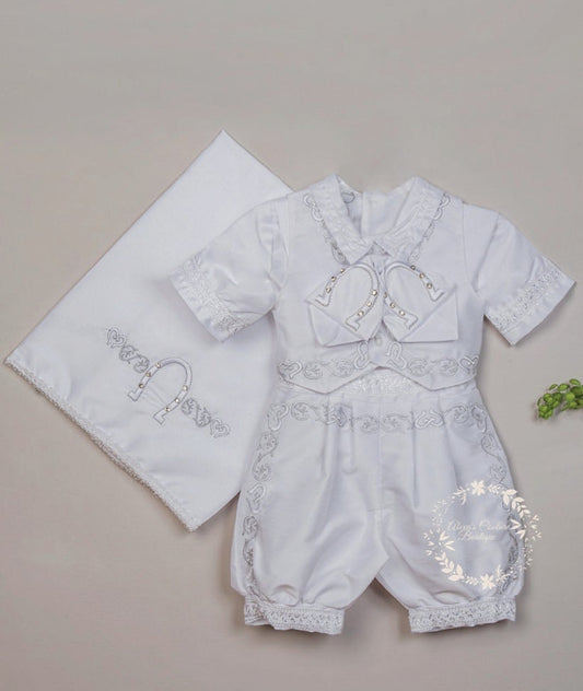 Boy's Baptism Charro Outfit/Christening Gown, Romper/Traje de Bautizo para Nino81