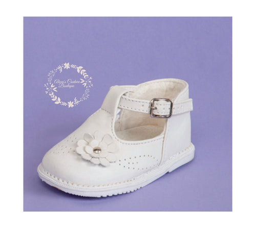 Baby Girl's Baptism Shoes with rhinestone/Zapato de Bautizo para Nina/ Girl Baptism Shoes White Christening, Baby Girl Shoes, White Shoes239