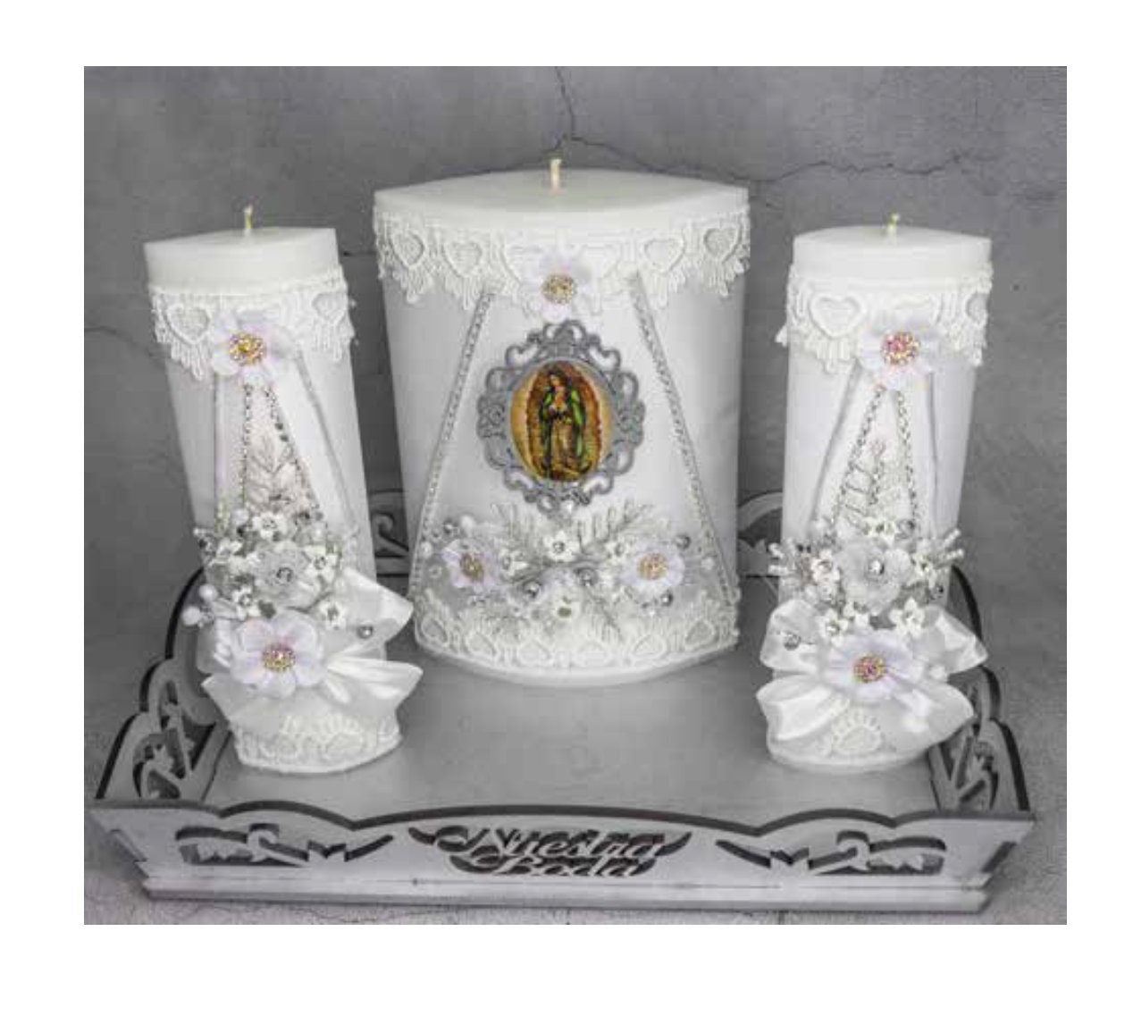 Wedding Unity Candle Set 3 piece Set, Vela para Boda de 3 Piezas370