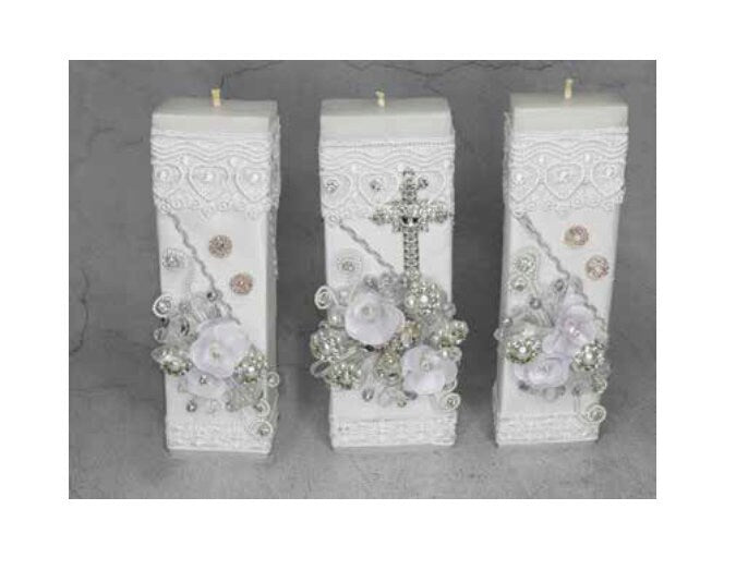 Wedding Unity Candle Set 3 piece Set, Vela para Boda de 3 Piezas351