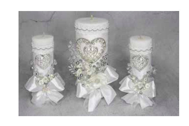 Wedding Unity Candle Set 3 piece Set, Vela para Boda de 3 Piezas339