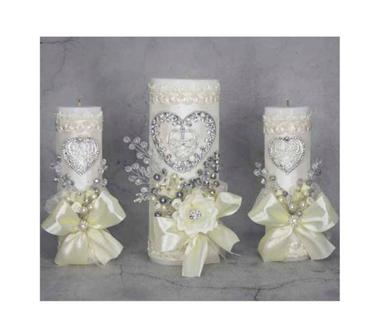 Wedding Unity Candle Set 3 piece Set, Vela para Boda de 3 Piezas339