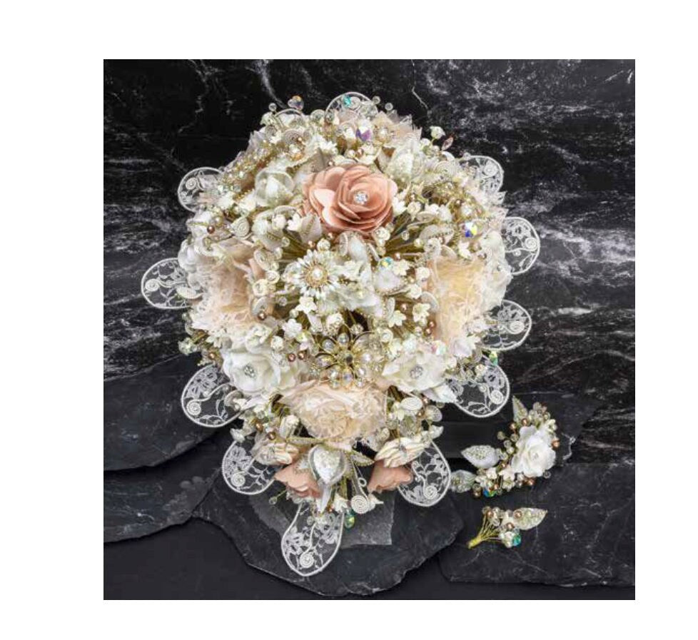 2 piece set with hairpiece included/Wedding Bouquet/Ramo de Nova #3590/10 220