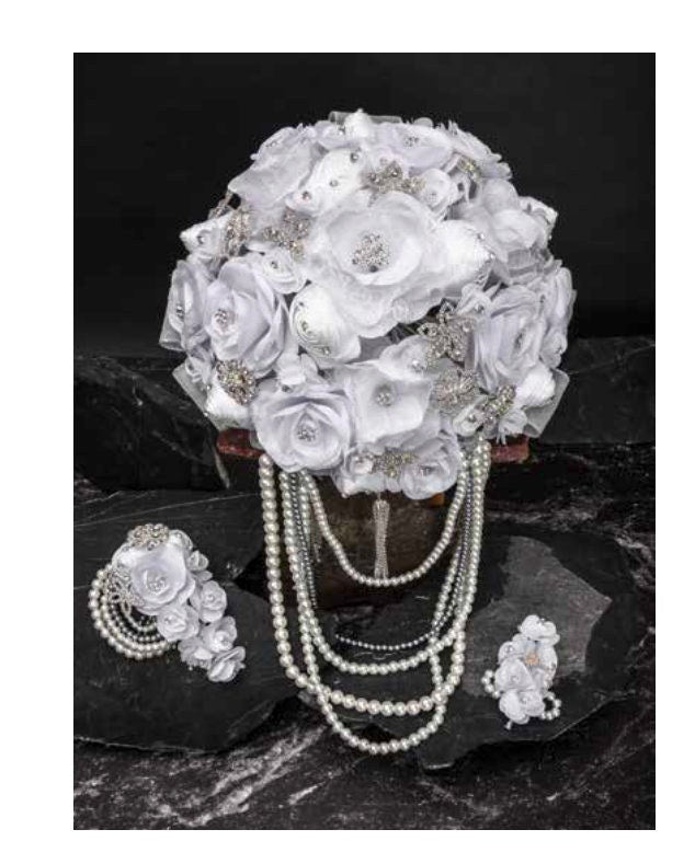 2 piece set with hairpiece included/Wedding Bouquet/Ramo de Nova362