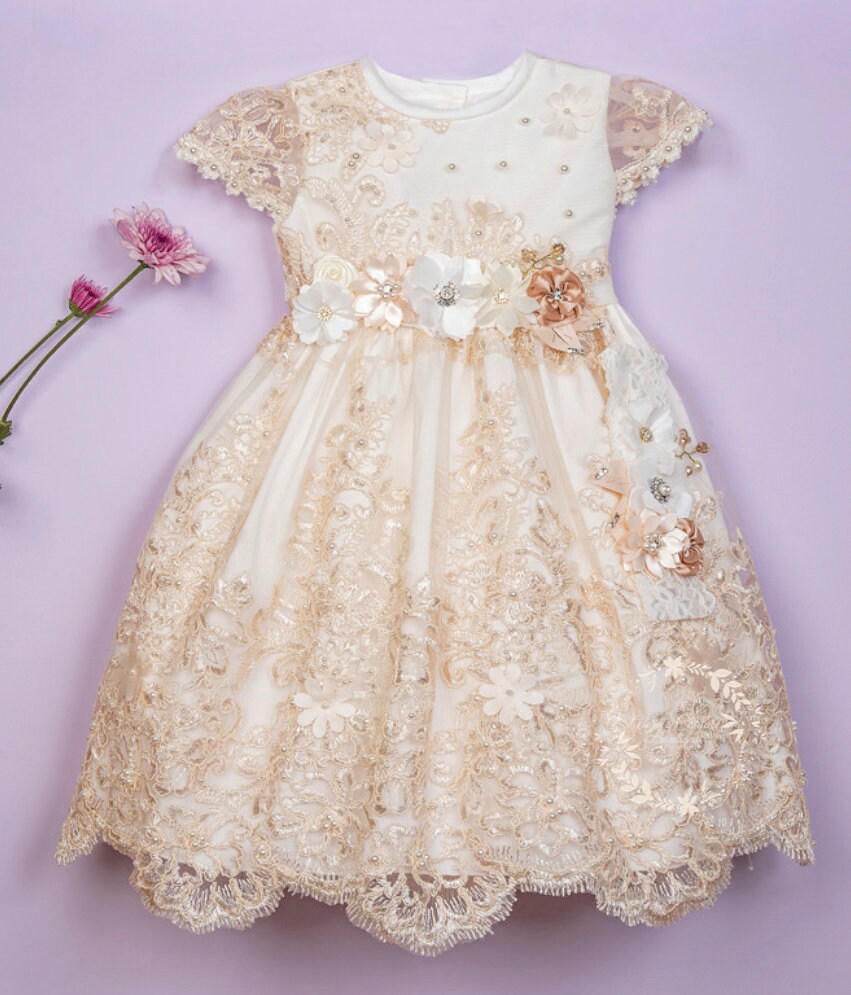 Christening Dress, Girls Complete Baptism Outfit Lace Baptism Dress, Lace Baby Girls Dress, Girls Lace Baptism Dresses111