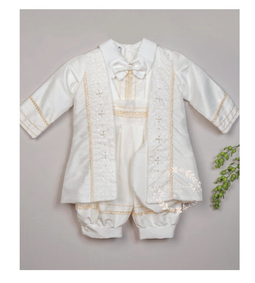 Boy's Baptism/Christening Gown, Romper/Traje de Bautizo para Nino181