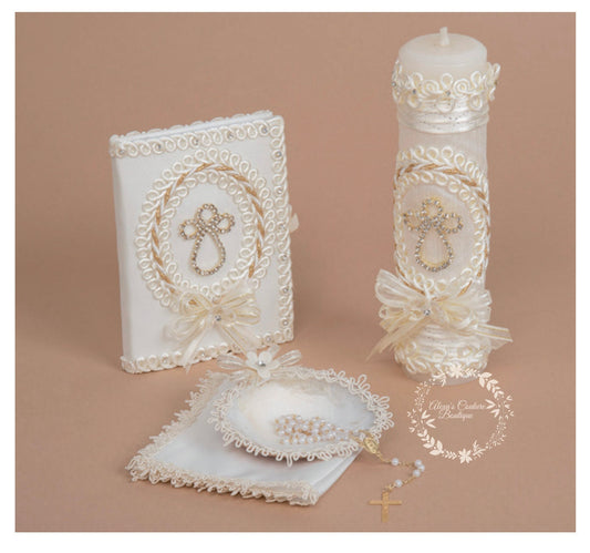 Baptism candle set/Baptism candle/vela para bautizo Baptism/Christening Candle Set/Vela De Bautizo224