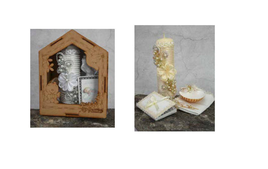 Baptism candle set/Baptism candle/vela para bautizo Baptism/Christening Candle Set/Vela De Bautizo92