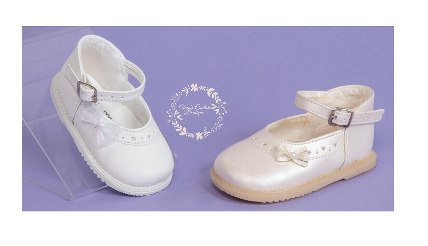 Baby Girl's Baptism Shoes with rhinestone/Zapato de Bautizo para Nina/ Girl Baptism Shoes White Christening, Baby Girl Shoes, White Shoes147