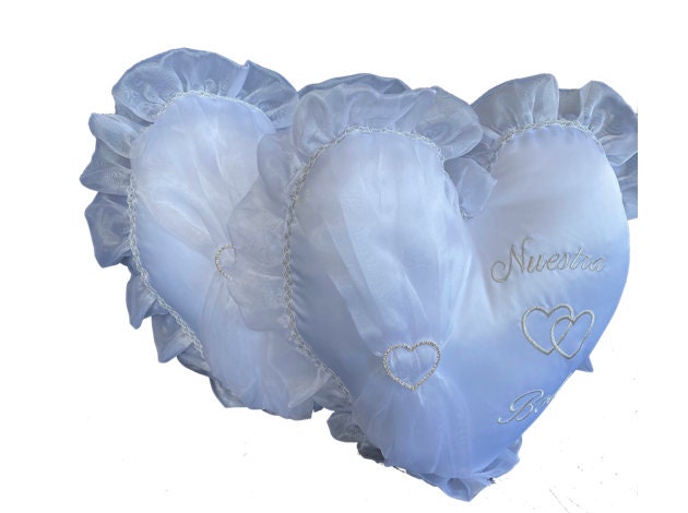 Heart Shaped Wedding Kneeling Pillows, Nuestra Boda Kneeling Pillows, Wedding set of 2 Kneeling pads/Pillow5