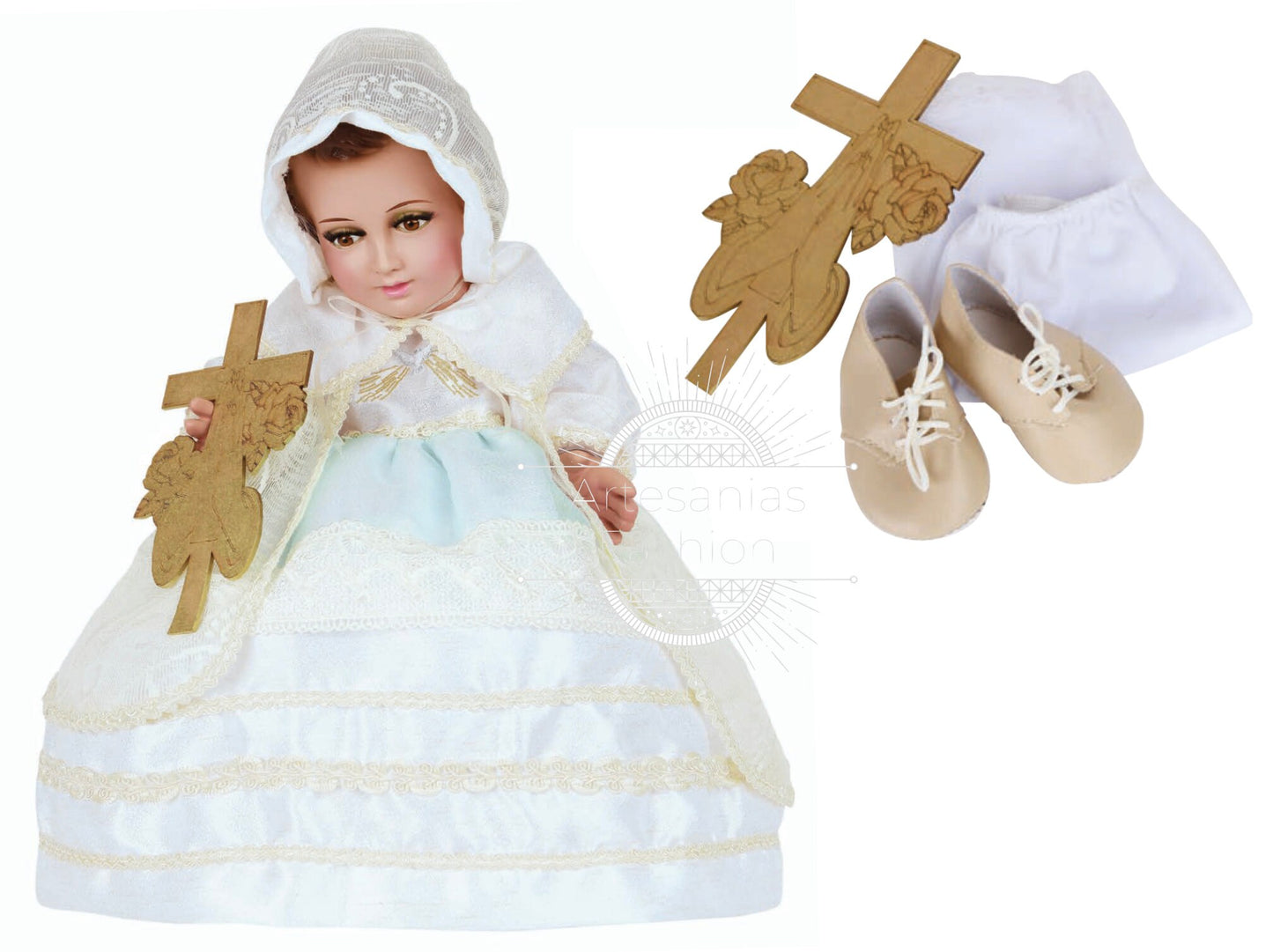 Trajecito de Nino de La Paz Niño Dios con accesorios Incluidos/Baby Jesus Outfit25