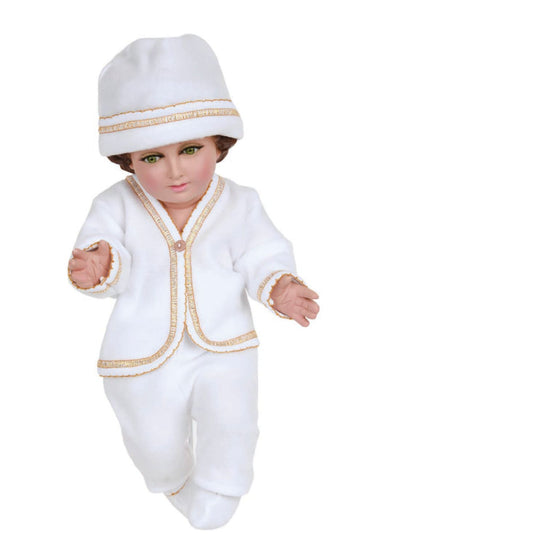 Trajecito Polar con Sabanita y Gorrita/Tejido para Niño Dios con accesorios Incluidos/Baby Jesus Outfit88