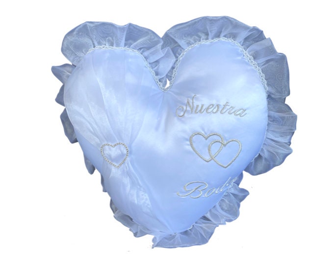 Heart Shaped Wedding Kneeling Pillows, Nuestra Boda Kneeling Pillows, Wedding set of 2 Kneeling pads/Pillow5