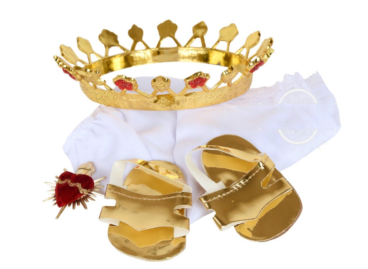 Trajecito de Nino del Sagrado Corazon Niño Dios con accesorios Incluidos/Baby Jesus Outfit83