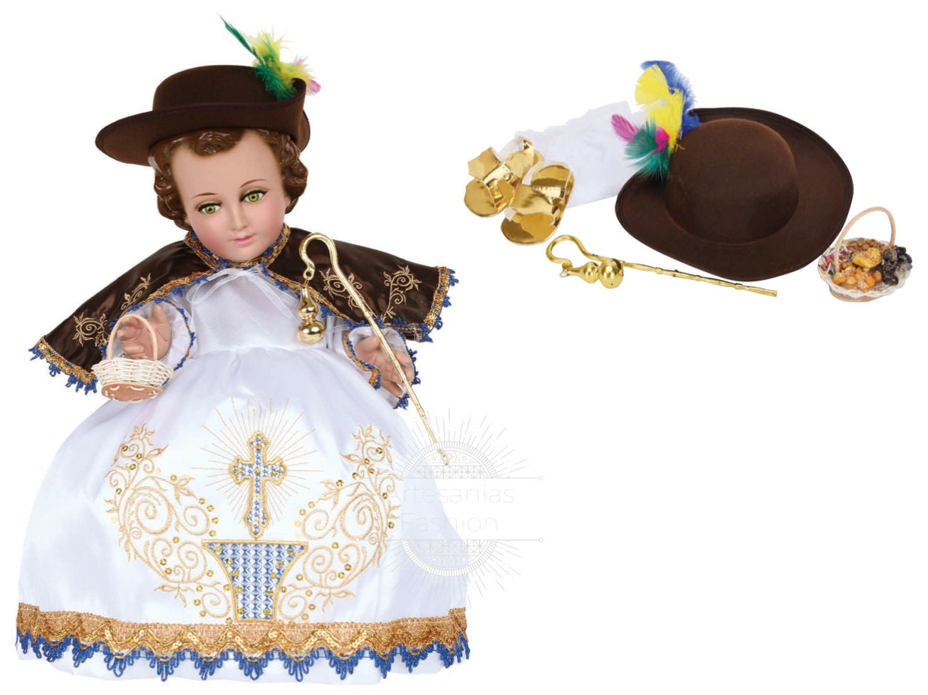 Trajecito de Nino de Atocha Niño Dios con accesorios Incluidos/Baby Jesus Outfit145