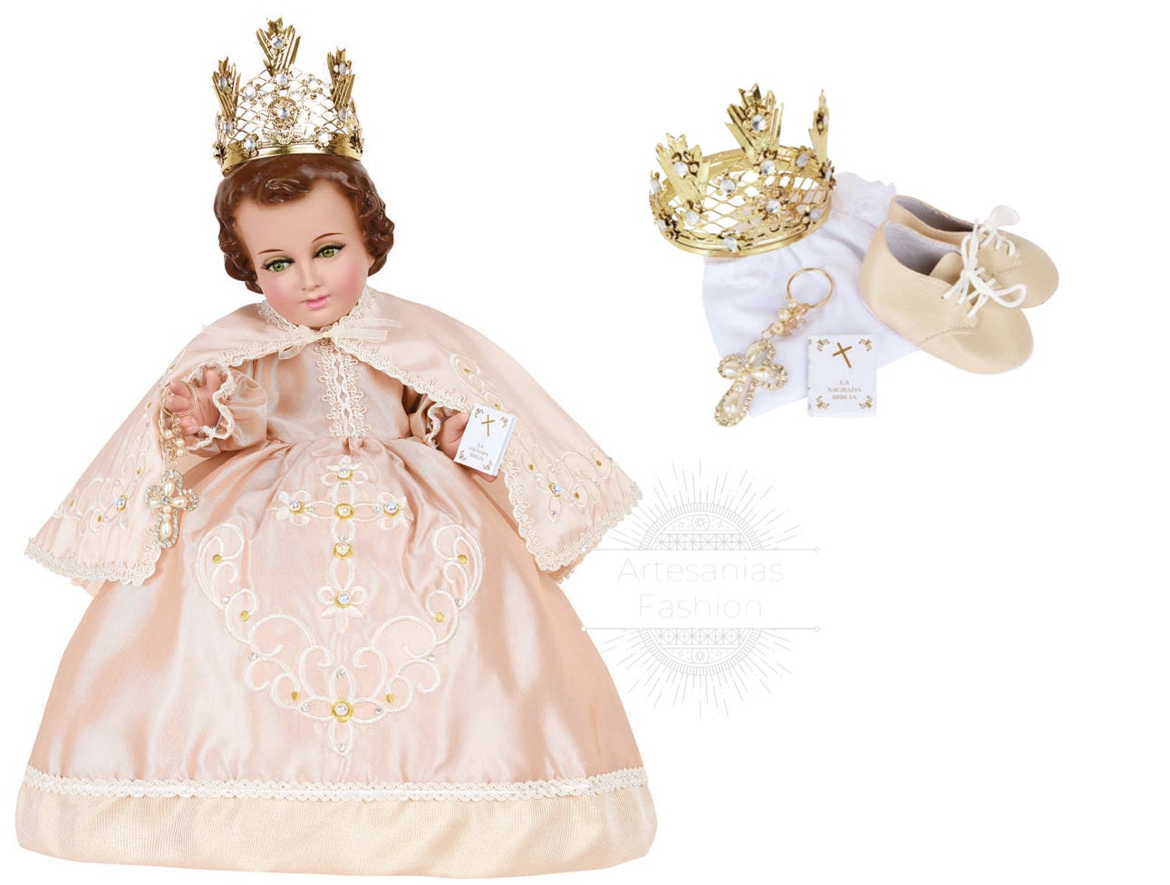 Trajecito de Nino de La Fe y Esperanza Niño Dios con accesorios Incluidos/Baby Jesus Outfit38