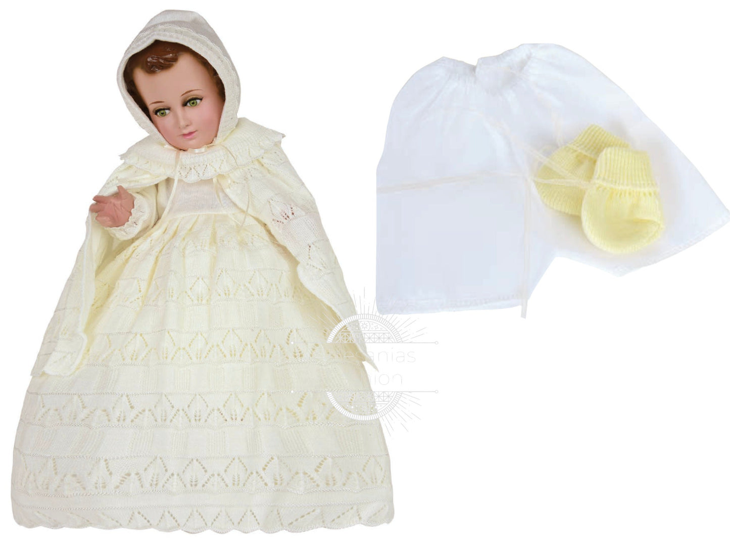 Trajecito de Nino Ropón Fino Alistonado Tejido Fino Niño Dios con accesorios Incluidos/Baby Jesus Outfit106