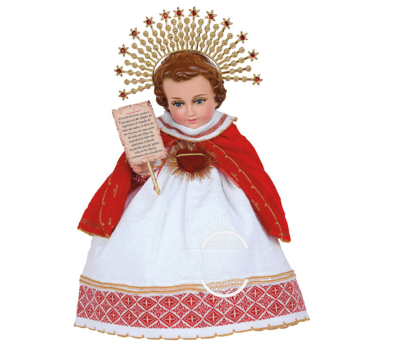 Trajecito de Nino de Sagrado Corazon Tejido Niño Dios con accesorios Incluidos/Baby Jesus Outfit143