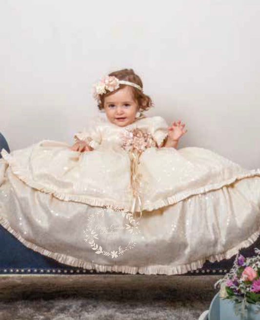 Christening Dress, Girls Complete Baptism Outfit Lace Baptism Dress, Lace Baby Girls Dress, Girls Lace Baptism Dresses184