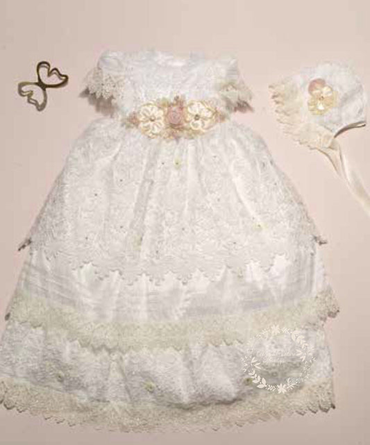 Christening Dress, Girls Complete Baptism Outfit Lace Baptism Dress, Lace Baby Girls Dress, Girls Lace Baptism Dresses183