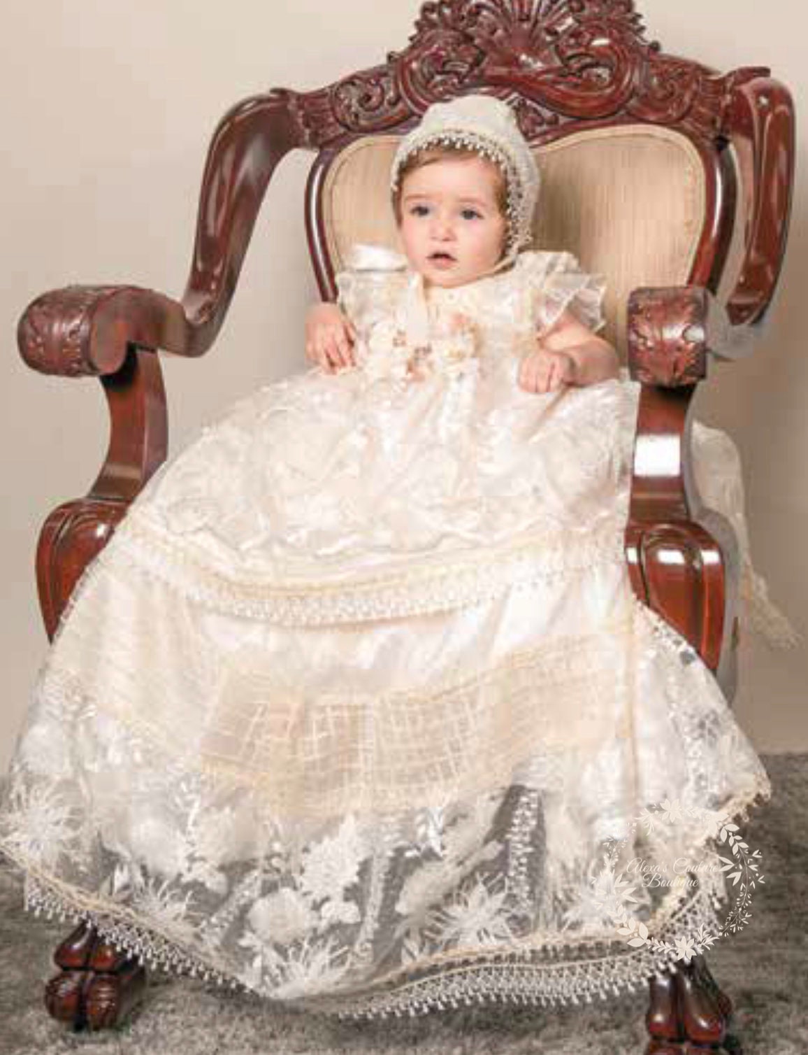 Christening Dress, Girls Complete Baptism Outfit Lace Baptism Dress, Lace Baby Girls Dress, Girls Lace Baptism Dresses203