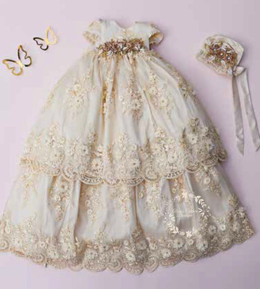 Christening Dress, Girls Complete Baptism Outfit Lace Baptism Dress, Lace Baby Girls Dress, Girls Lace Baptism Dresses187