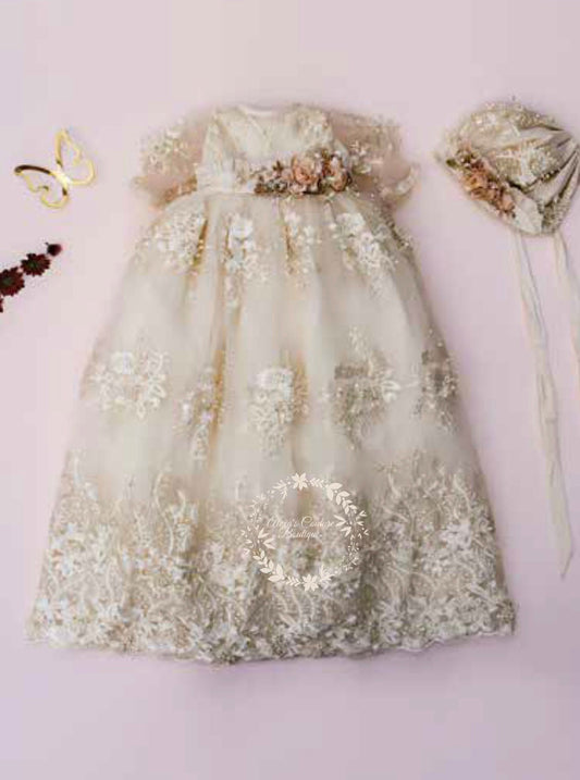 Christening Dress, Girls Complete Baptism Outfit Lace Baptism Dress, Lace Baby Girls Dress, Girls Lace Baptism Dresses189