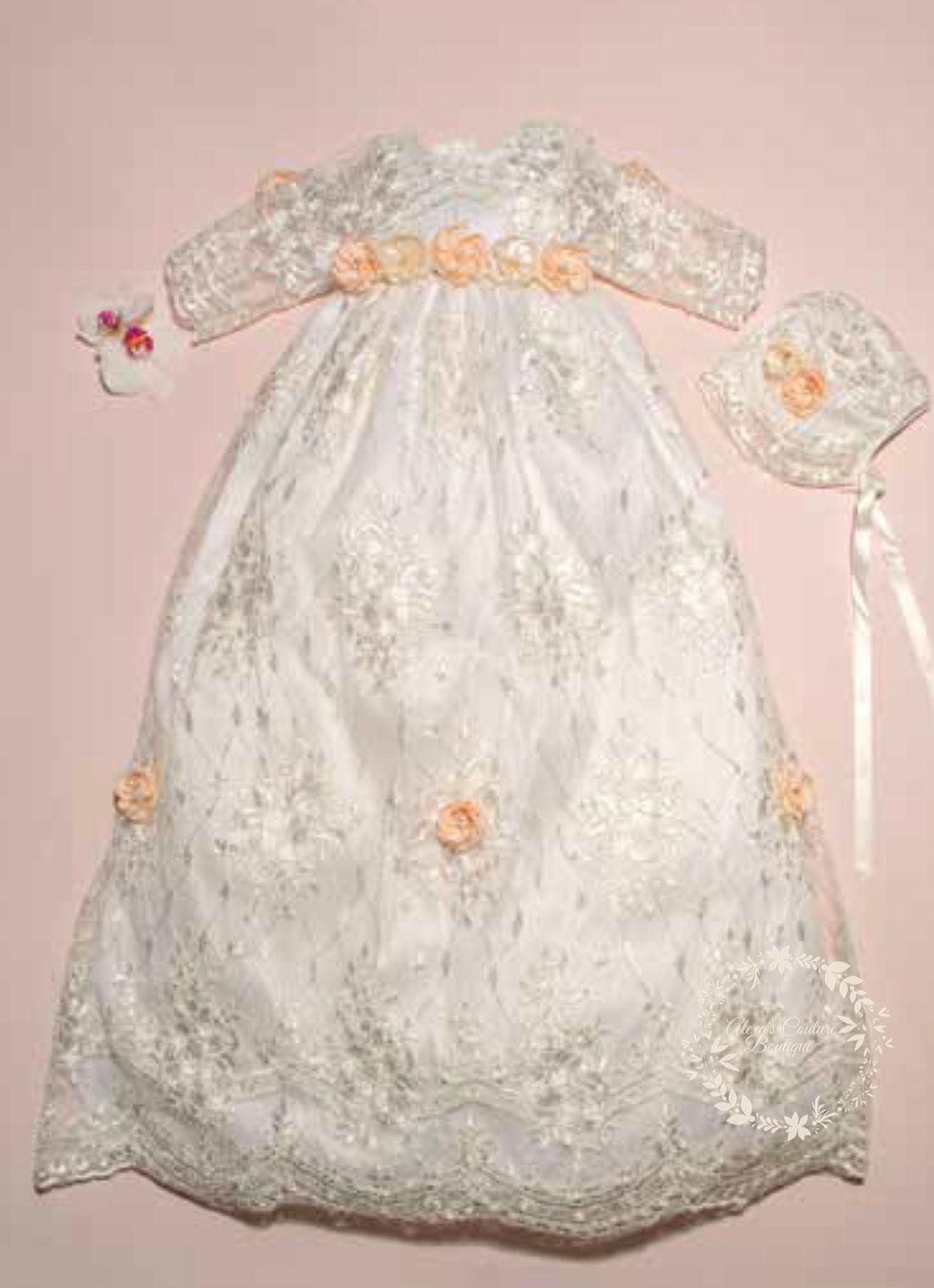 Christening Dress, Girls Complete Baptism Outfit Lace Baptism Dress, Lace Baby Girls Dress, Girls Lace Baptism Dresses197