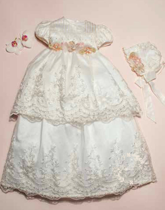 Christening Dress, Girls Complete Baptism Outfit Lace Baptism Dress, Lace Baby Girls Dress, Girls Lace Baptism Dresses195